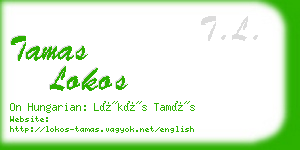 tamas lokos business card